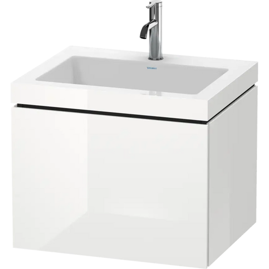 Duravit L-Cube 24" x 20" x 19" White One Drawer C-Bonded Wall-Mount Vanity Kit (LC6916O2222)