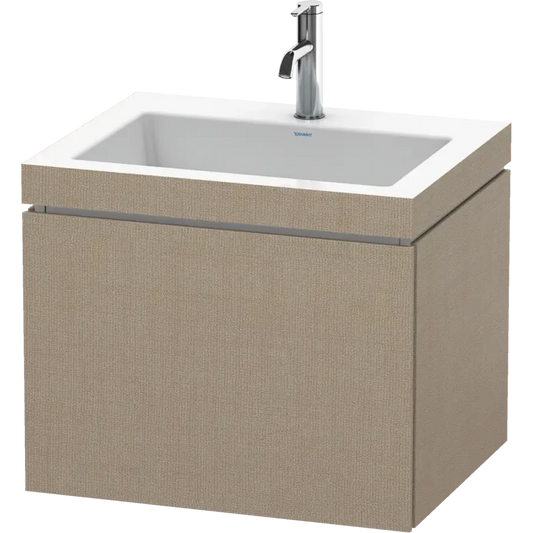 Duravit L-Cube 24" x 20" x 19" White One Drawer C-Bonded Wall-Mount Vanity Kit (LC6916O7575)