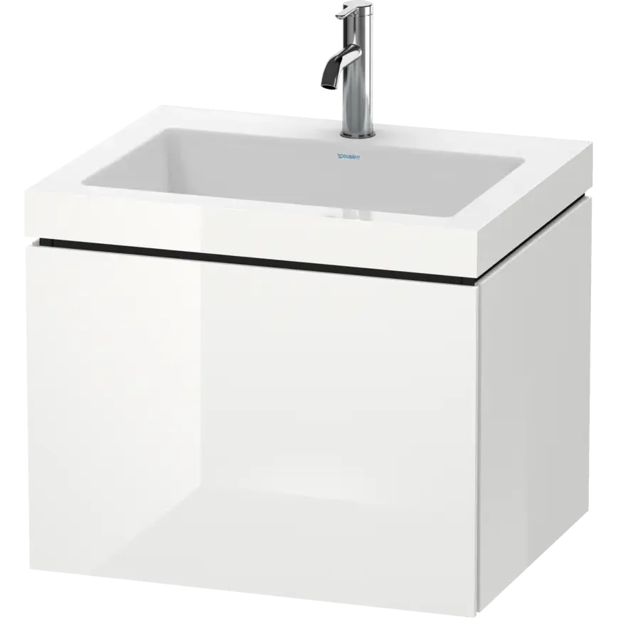 Duravit L-Cube 24" x 20" x 19" White One Drawer C-Bonded Wall-Mount Vanity Kit (LC6916O8585)