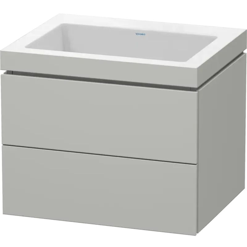 Duravit L-Cube 24" x 20" x 19" White Two Drawer C-Bonded Wall-Mount Vanity Kit (LC6926N0707)