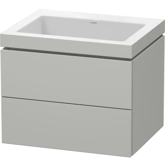 Duravit L-Cube 24" x 20" x 19" White Two Drawer C-Bonded Wall-Mount Vanity Kit (LC6926N0707)