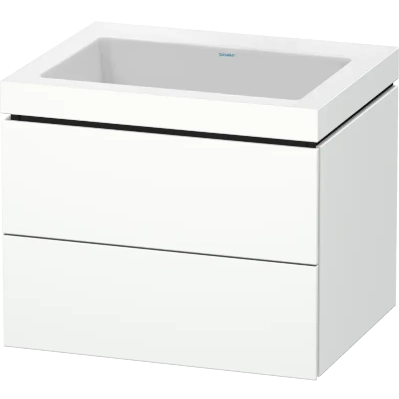 Duravit L-Cube 24" x 20" x 19" White Two Drawer C-Bonded Wall-Mount Vanity Kit (LC6926N1818)