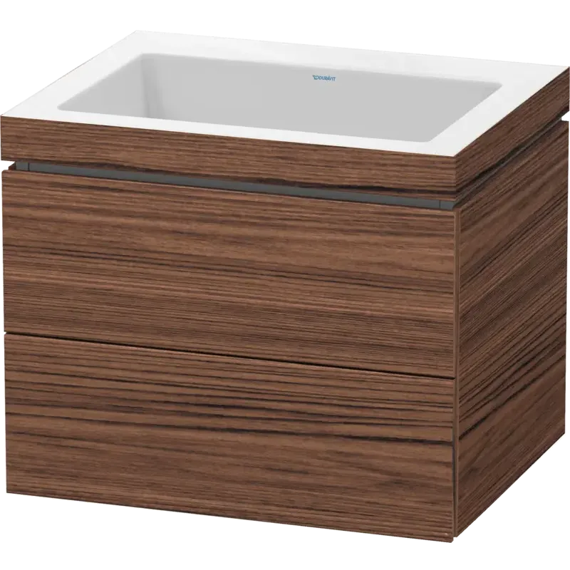 Duravit L-Cube 24" x 20" x 19" White Two Drawer C-Bonded Wall-Mount Vanity Kit (LC6926N2121)