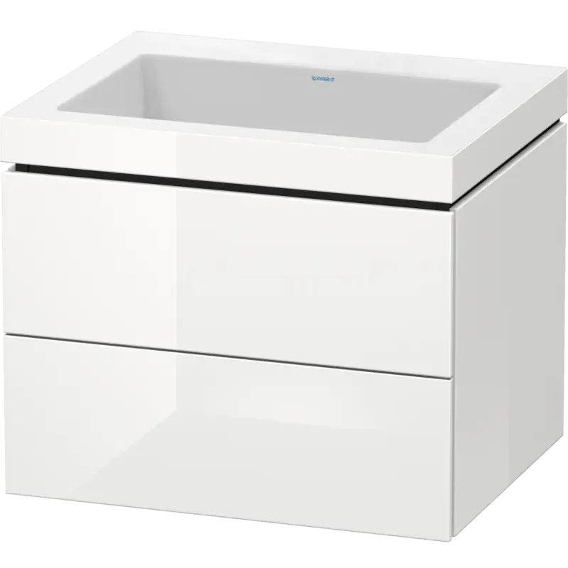 Duravit L-Cube 24" x 20" x 19" White Two Drawer C-Bonded Wall-Mount Vanity Kit (LC6926N2222)