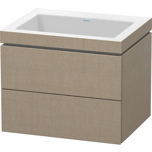 Duravit L-Cube 24" x 20" x 19" White Two Drawer C-Bonded Wall-Mount Vanity Kit (LC6926N7575)