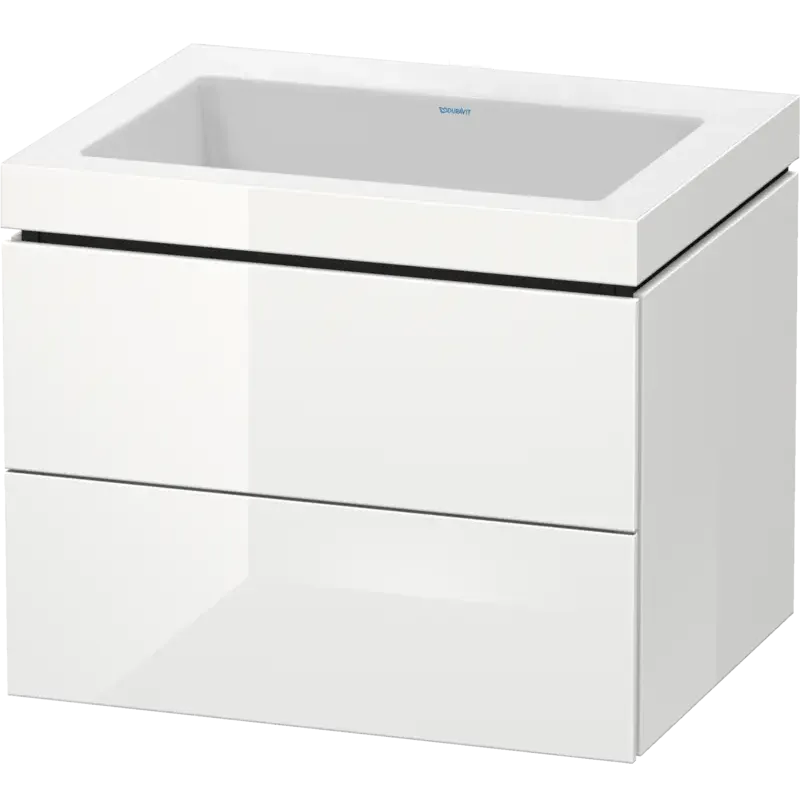 Duravit L-Cube 24" x 20" x 19" White Two Drawer C-Bonded Wall-Mount Vanity Kit (LC6926N8585)