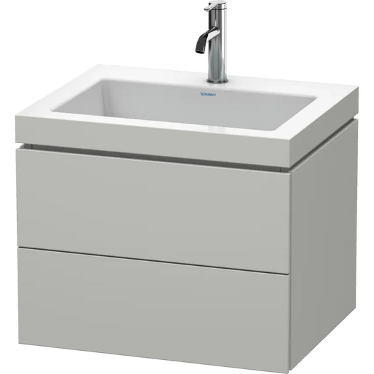 Duravit L-Cube 24" x 20" x 19" White Two Drawer C-Bonded Wall-Mount Vanity Kit (LC6926O0707)