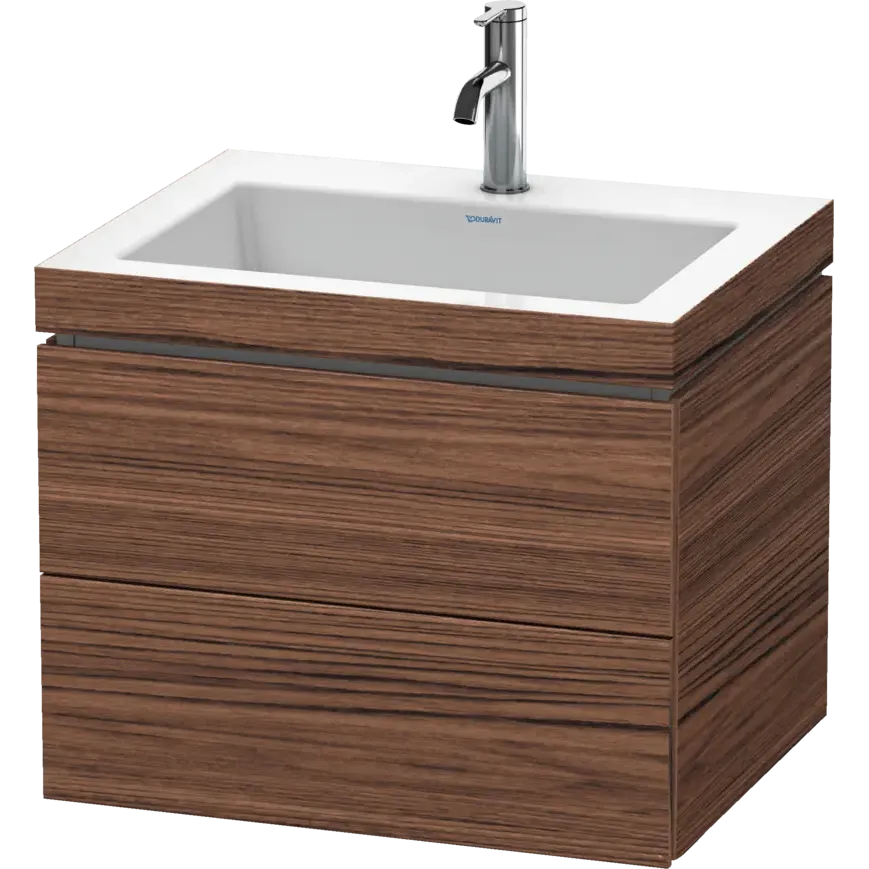 Duravit L-Cube 24" x 20" x 19" White Two Drawer C-Bonded Wall-Mount Vanity Kit (LC6926O2121)