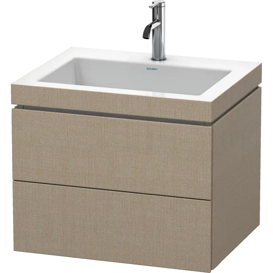 Duravit L-Cube 24" x 20" x 19" White Two Drawer C-Bonded Wall-Mount Vanity Kit (LC6926O7575)