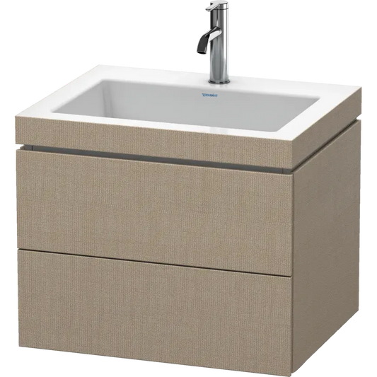 Duravit L-Cube 24" x 20" x 19" White Two Drawer C-Bonded Wall-Mount Vanity Kit (LC6926O7575)
