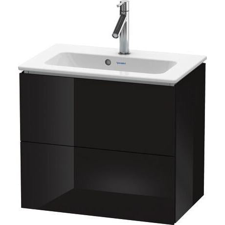 Duravit L-Cube 24" x 22" x 15" Black Two Drawer Wall-Mount Vanity Unit (LC625604040)