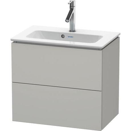 Duravit L-Cube 24" x 22" x 15" Concrete Gray Two Drawer Wall-Mount Vanity Unit (LC625600707)