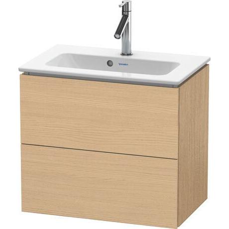 Duravit L-Cube 24" x 22" x 15" Natural Oak Two Drawer Wall-Mount Vanity Unit (LC625603030)