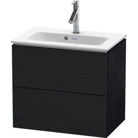 Duravit L-Cube 24" x 22" x 15" Oak Black Two Drawer Wall-Mount Vanity Unit (LC625601616)