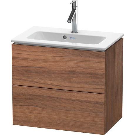 Duravit L-Cube 24" x 22" x 15" Walnut Two Drawer Wall-Mount Vanity Unit (LC625607979)