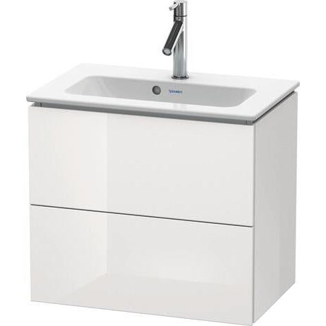 Duravit L-Cube 24" x 22" x 15" White Two Drawer Wall-Mount Vanity Unit (LC625602222)