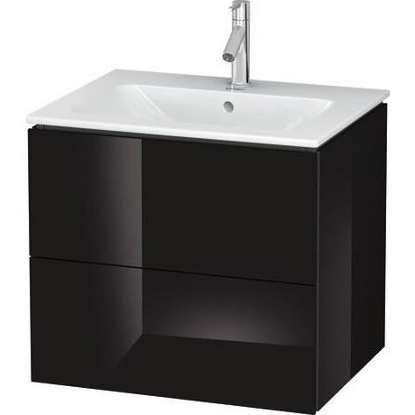 Duravit L-Cube 24" x 22" x 19" Black Two Drawer Wall-Mount Vanity Unit (LC624004040)