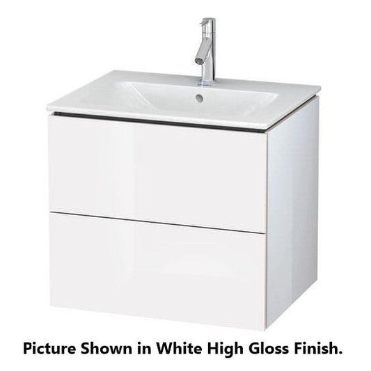Duravit L-Cube 24" x 22" x 19" Chestnut Dark Two Drawer Wall-Mount Vanity Unit (LC624005353)