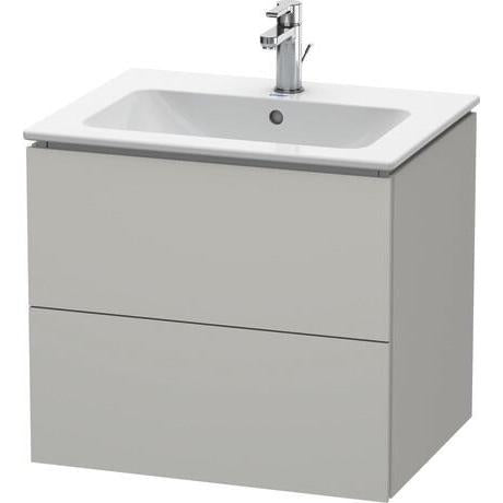 Duravit L-Cube 24" x 22" x 19" Concrete Gray Two Drawer Wall-Mount Vanity Unit (LC624000707)