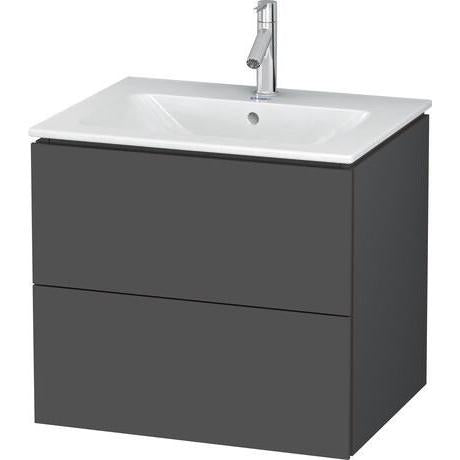 Duravit L-Cube 24" x 22" x 19" Graphite Two Drawer Wall-Mount Vanity Unit (LC624004949)