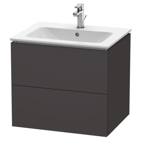 Duravit L-Cube 24" x 22" x 19" Graphite Two Drawer Wall-Mount Vanity Unit (LC624008080)