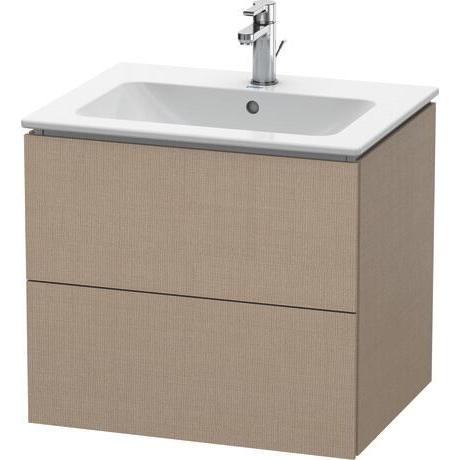 Duravit L-Cube 24" x 22" x 19" Linen Two Drawer Wall-Mount Vanity Unit (LC624007575)