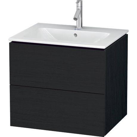 Duravit L-Cube 24" x 22" x 19" Oak Black Two Drawer Wall-Mount Vanity Unit (LC624001616)