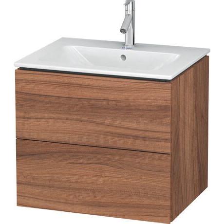 Duravit L-Cube 24" x 22" x 19" Walnut Two Drawer Wall-Mount Vanity Unit (LC624007979)