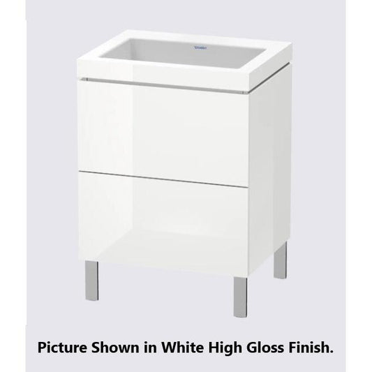 Duravit L-Cube 24" x 27" x 19" Cappuccino Two Drawer C-Bonded Floorstanding Vanity Kit (LC6936N8686)