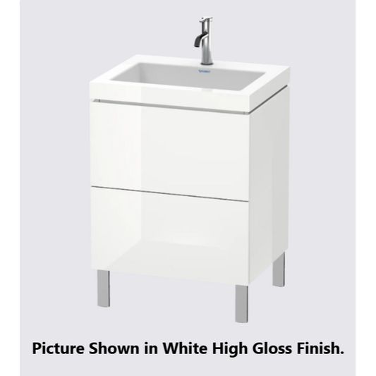 Duravit L-Cube 24" x 27" x 19" Cappuccino Two Drawer C-Bonded Floorstanding Vanity Kit (LC6936O8686)
