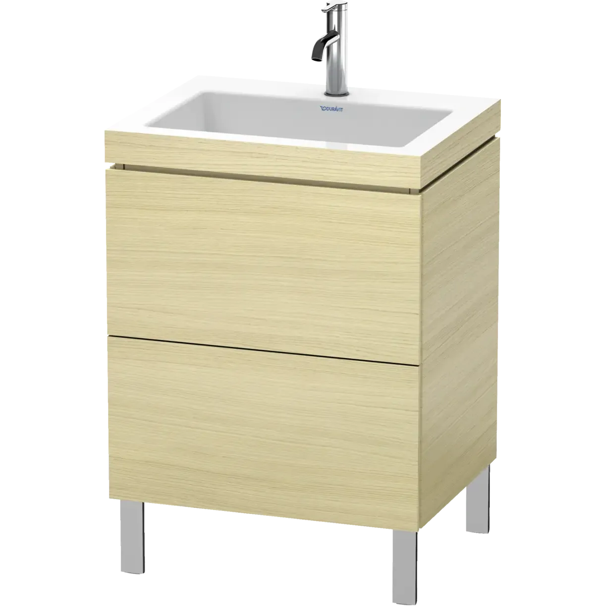 Duravit L-Cube 24" x 27" x 19" Mediterranean Oak Two Drawer C-Bonded Floorstanding Vanity Kit (LC6936O7171)