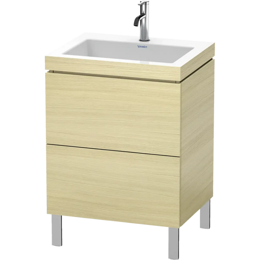 Duravit L-Cube 24" x 27" x 19" Mediterranean Oak Two Drawer C-Bonded Floorstanding Vanity Kit (LC6936O7171)
