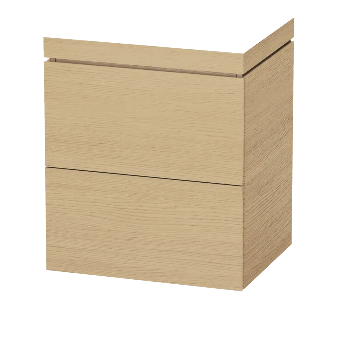 Duravit L-Cube 24" x 27" x 19" Natural Oak Two Drawer C-Bonded Floorstanding Vanity Kit (LC6936N3030)