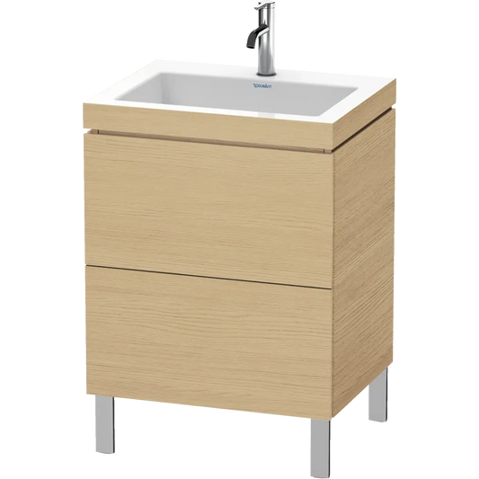 Duravit L-Cube 24" x 27" x 19" Natural Oak Two Drawer C-Bonded Floorstanding Vanity Kit (LC6936O3030)