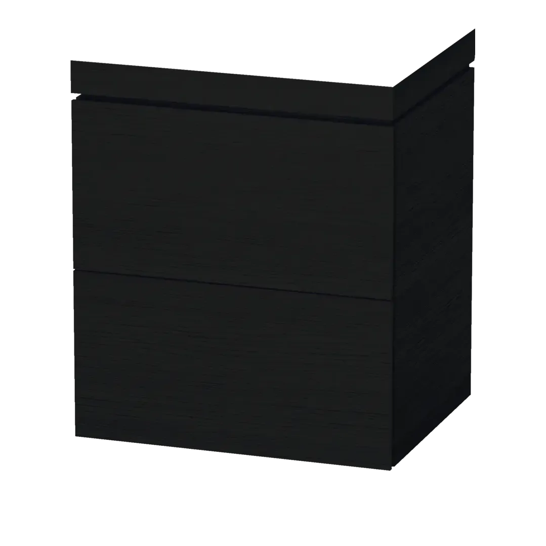 Duravit L-Cube 24" x 27" x 19" Oak Black Two Drawer C-Bonded Floorstanding Vanity Kit (LC6936N1616)