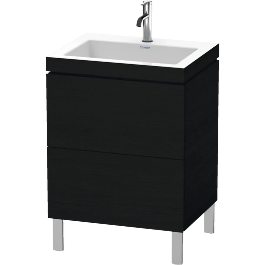Duravit L-Cube 24" x 27" x 19" Oak Black Two Drawer C-Bonded Floorstanding Vanity Kit (LC6936O1616)