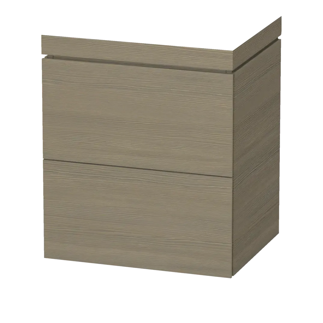 Duravit L-Cube 24" x 27" x 19" Oak Terra Two Drawer C-Bonded Floorstanding Vanity Kit (LC6936N3535)