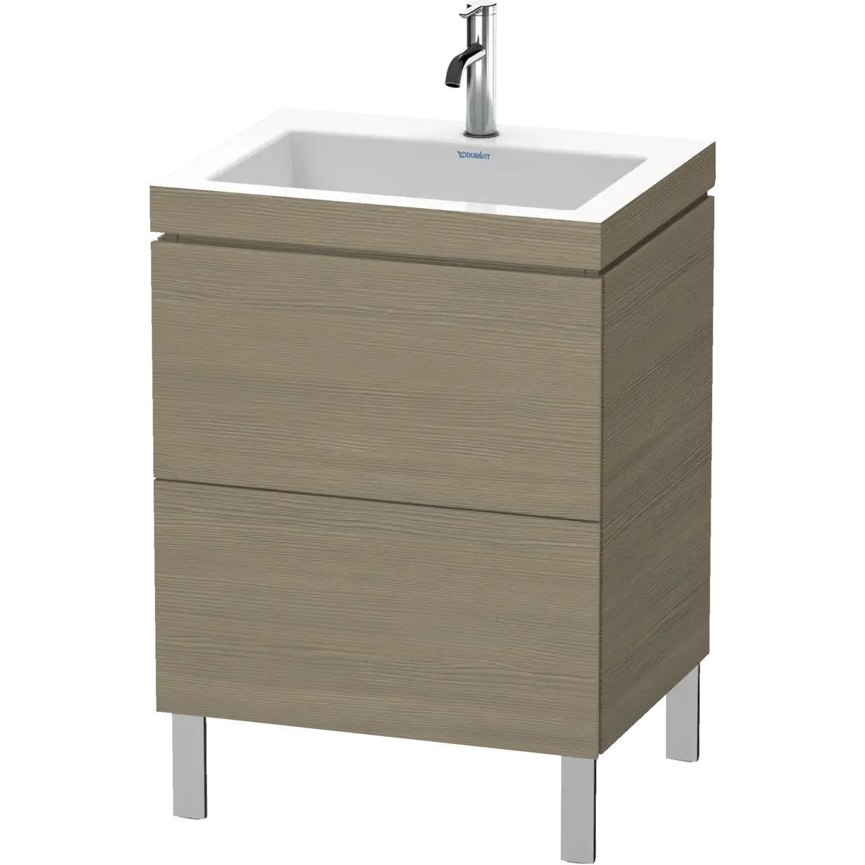 Duravit L-Cube 24" x 27" x 19" Oak Terra Two Drawer C-Bonded Floorstanding Vanity Kit (LC6936O3535)