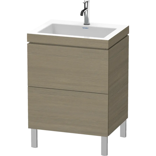 Duravit L-Cube 24" x 27" x 19" Oak Terra Two Drawer C-Bonded Floorstanding Vanity Kit (LC6936O3535)