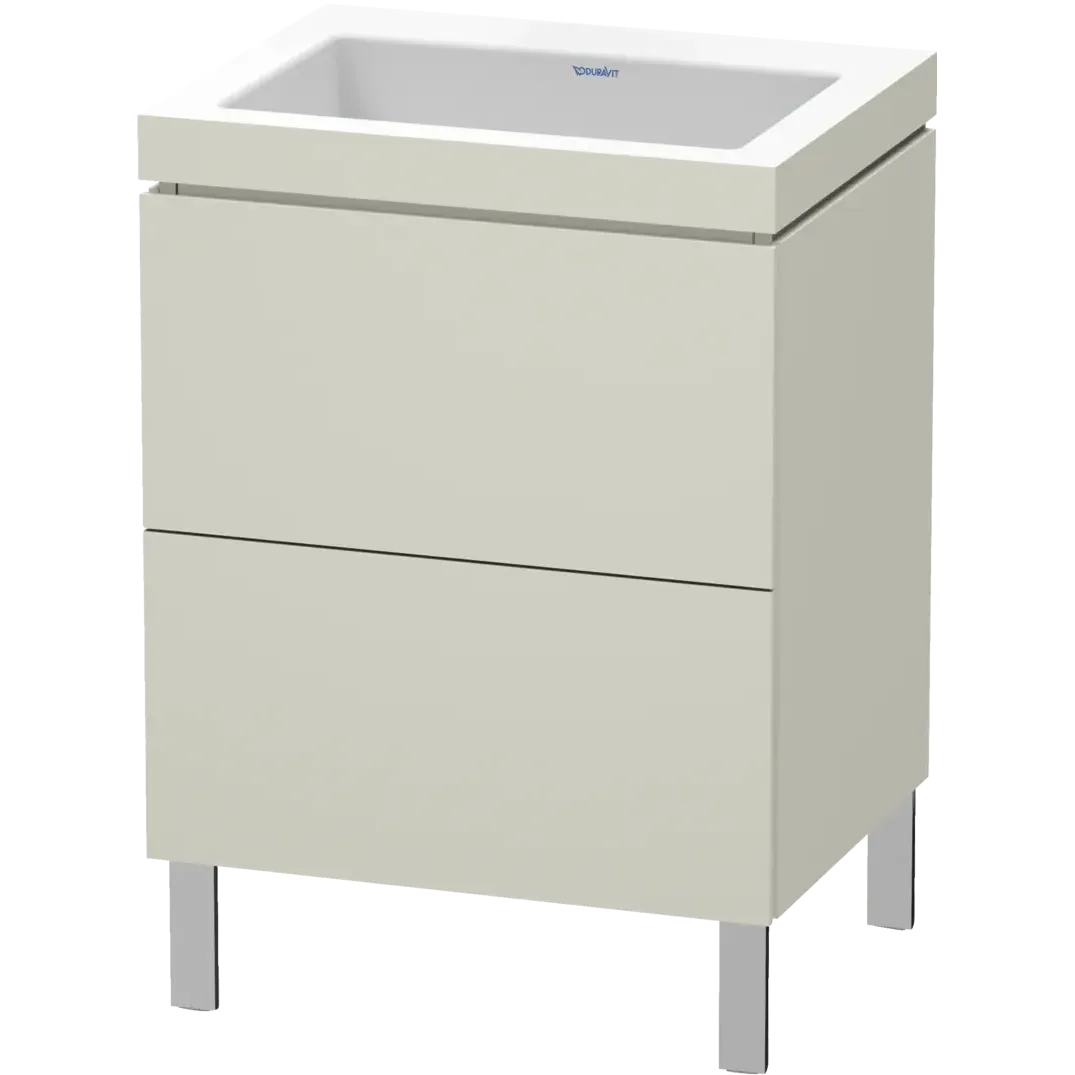 Duravit L-Cube 24" x 27" x 19" Taupe Two Drawer C-Bonded Floorstanding Vanity Kit (LC6936N9191)