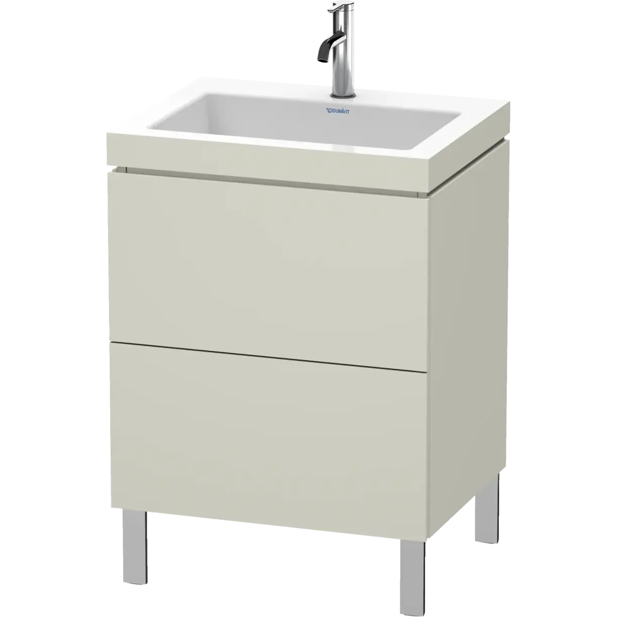Duravit L-Cube 24" x 27" x 19" Taupe Two Drawer C-Bonded Floorstanding Vanity Kit (LC6936O9191)