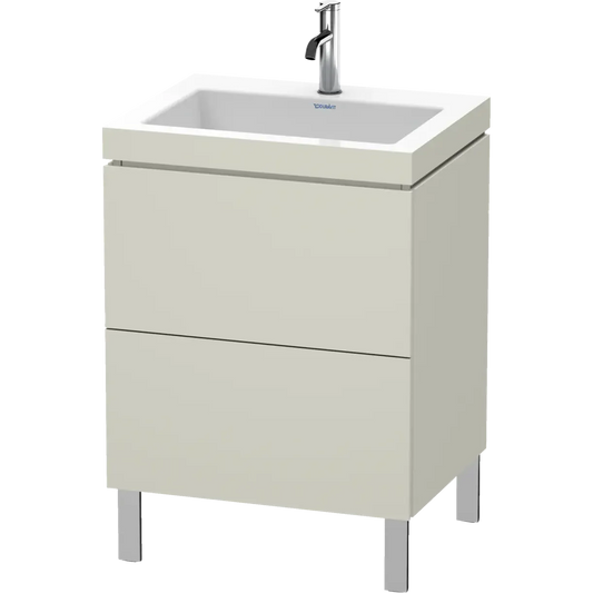 Duravit L-Cube 24" x 27" x 19" Taupe Two Drawer C-Bonded Floorstanding Vanity Kit (LC6936O9191)