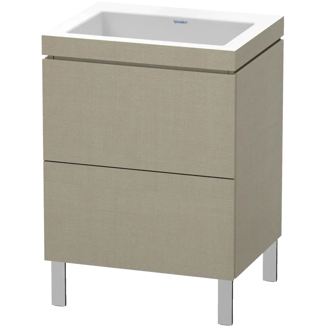 Duravit L-Cube 24" x 27" x 19" White Two Drawer C-Bonded Floorstanding Vanity Kit (LC6936N7575)
