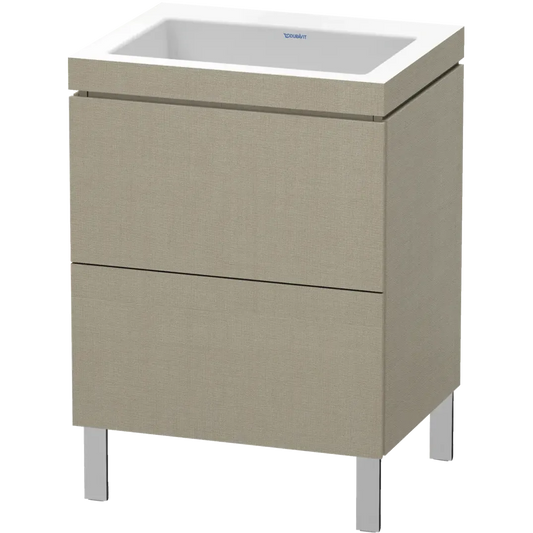 Duravit L-Cube 24" x 27" x 19" White Two Drawer C-Bonded Floorstanding Vanity Kit (LC6936N7575)