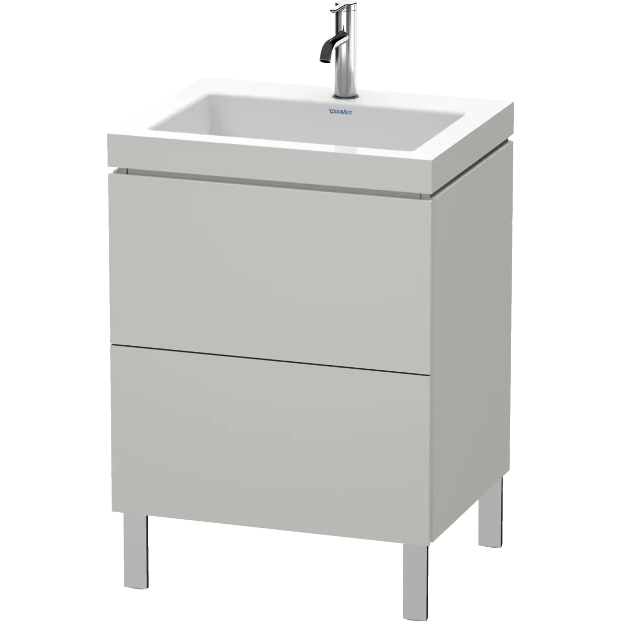 Duravit L-Cube 24" x 27" x 19" White Two Drawer C-Bonded Floorstanding Vanity Kit (LC6936O0707)