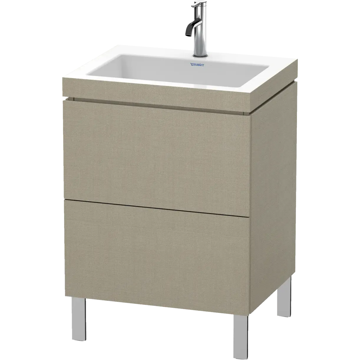 Duravit L-Cube 24" x 27" x 19" White Two Drawer C-Bonded Floorstanding Vanity Kit (LC6936O7575)