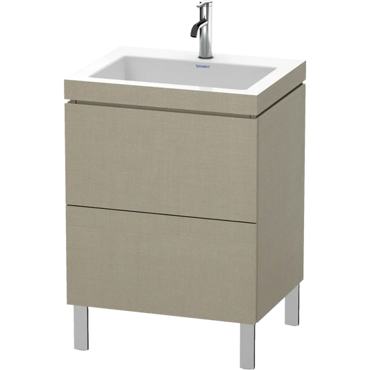 Duravit L-Cube 24" x 27" x 19" White Two Drawer C-Bonded Floorstanding Vanity Kit (LC6936O7575)