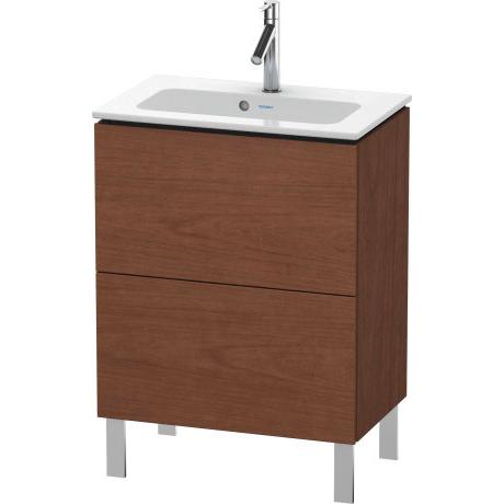 Duravit L-Cube 24" x 28" x 15" American Walnut Two Drawer Floorstanding Vanity Unit (LC667301313)