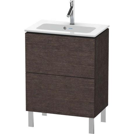 Duravit L-Cube 24" x 28" x 15" Dark Brushed Oak Two Drawer Floorstanding Vanity Unit (LC667307272)