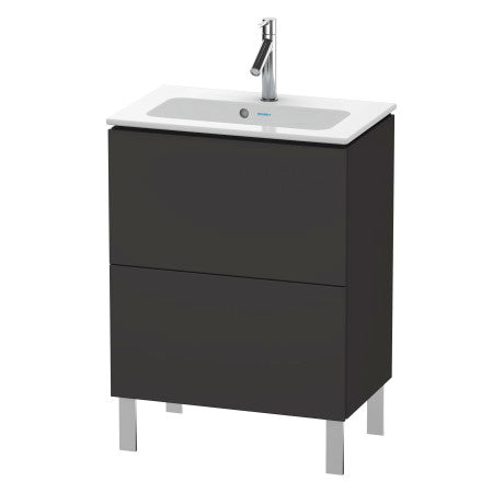 Duravit L-Cube 24" x 28" x 15" Graphite Two Drawer Floorstanding Vanity Unit (LC667308080)
